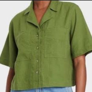 Women’s, Size L, Linen Blend Top